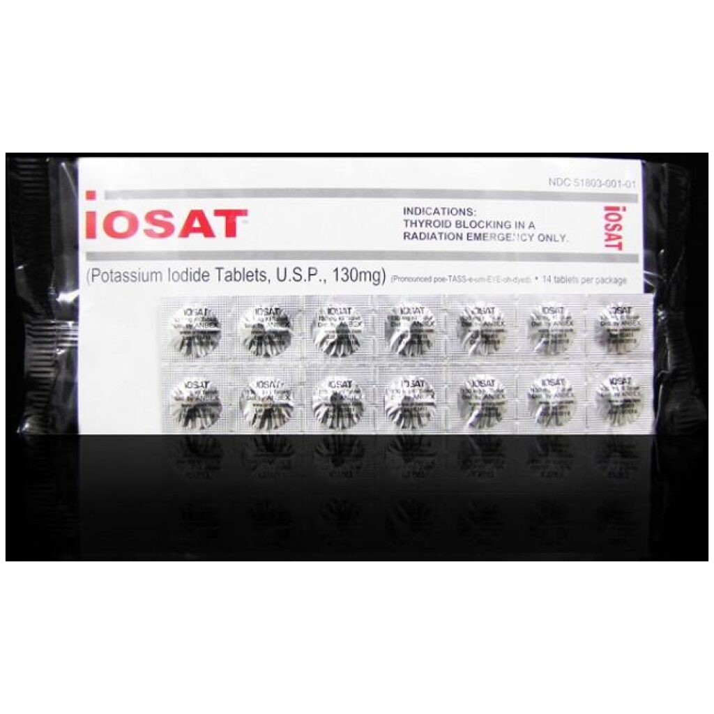 Iosat Potassium Iodide Tablets 130 Mg 14 Tablets Pck Rapid Survival